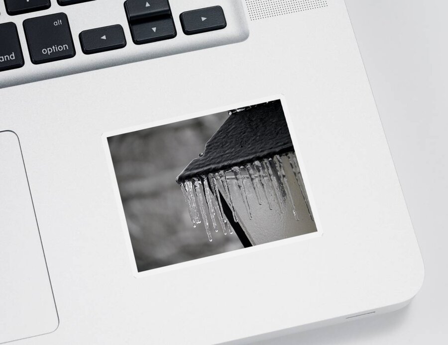 Icicle Sticker featuring the photograph Icicles - Lamp Post 2 by Richard Reeve
