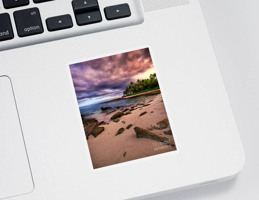 Sticker featuring the photograph Iluminated Beach by Anthony Michael Bonafede