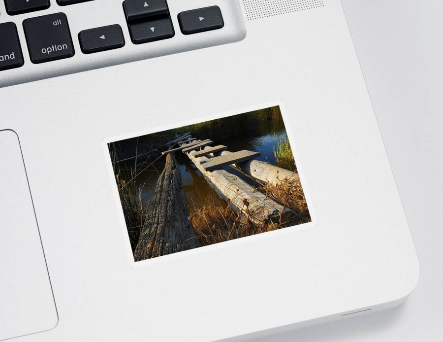 Adventure Sticker featuring the photograph Improvised Wooden Bridge by Angelo DeVal