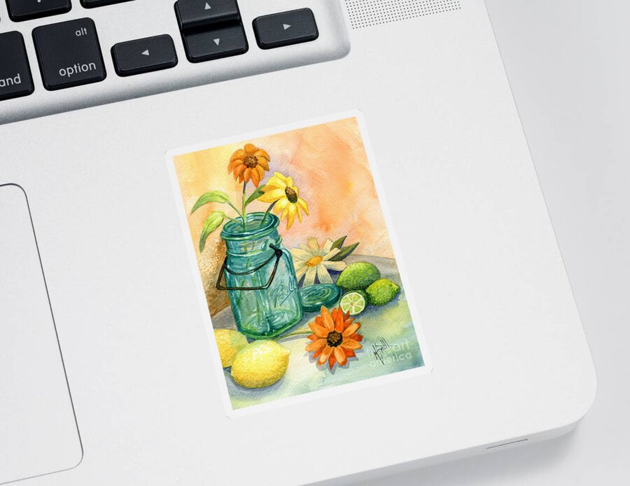 Still Life Sticker featuring the painting In The Lime Light by Marilyn Smith