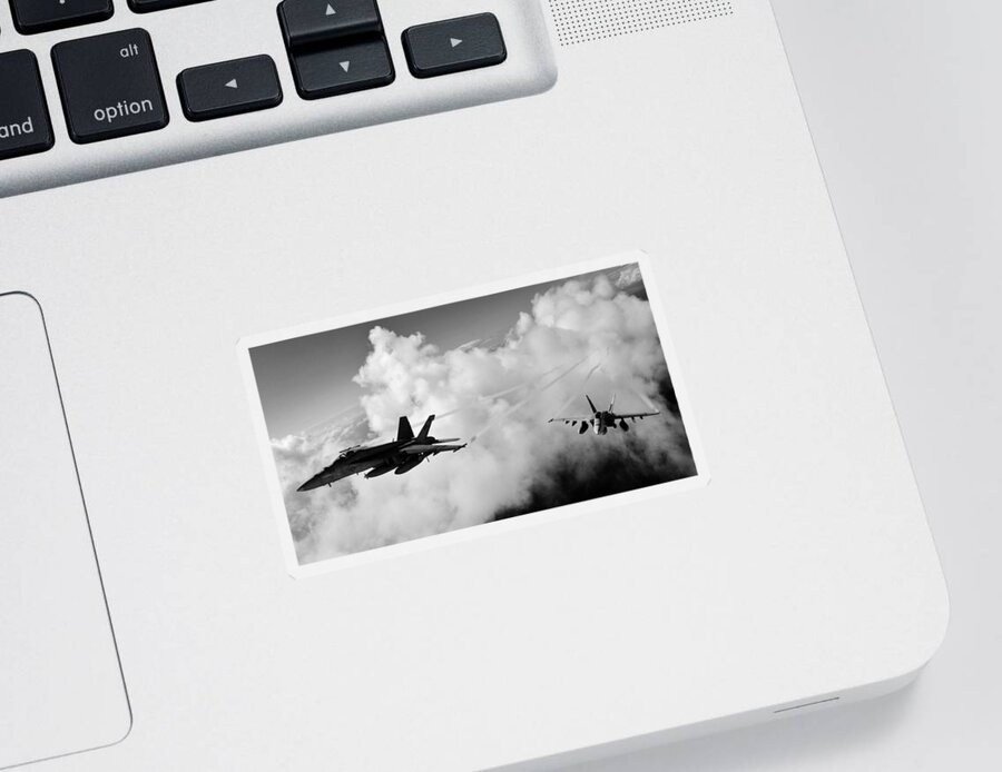 F18 Sticker featuring the photograph In The Nest by Benjamin Yeager