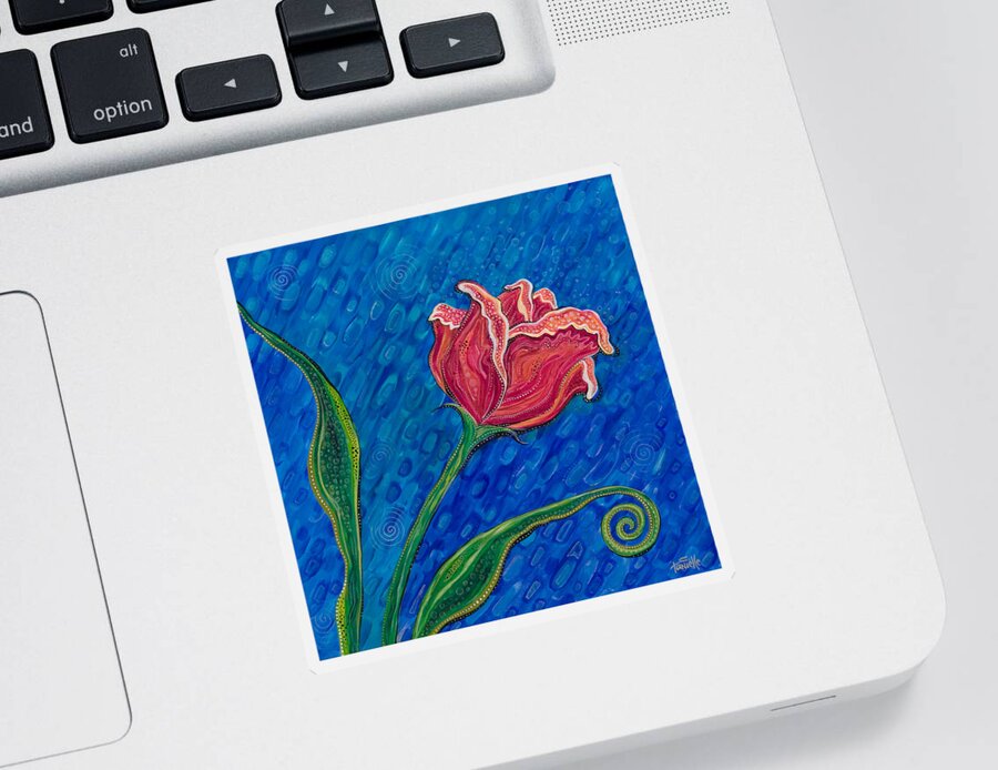 Floral Sticker featuring the painting Inner Strength by Tanielle Childers