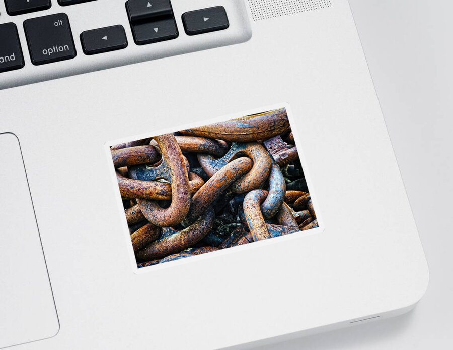 Chain Link Sticker featuring the photograph Interlocked by Christi Kraft