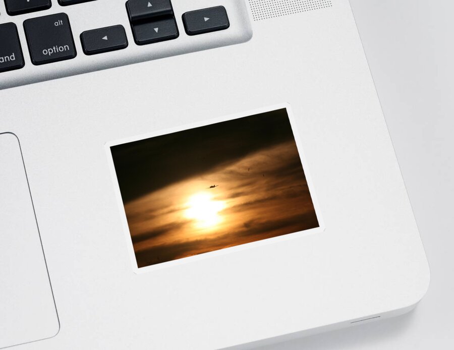 Sunset Sticker featuring the photograph Into The Sun by David S Reynolds