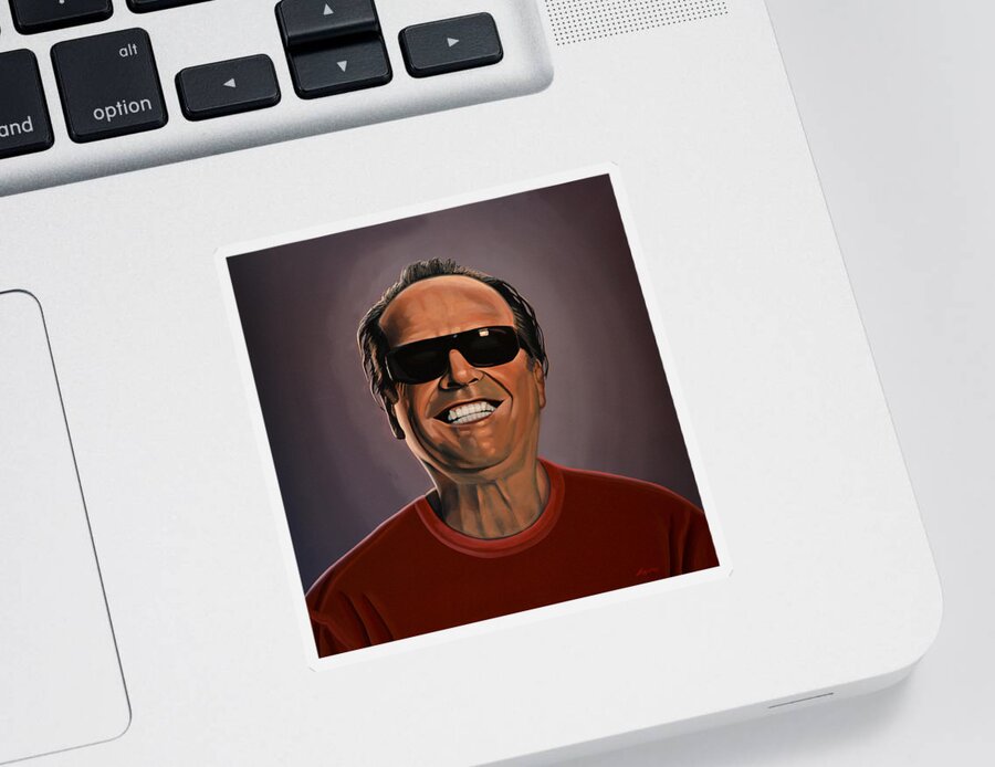 Jack Nicholson Sticker featuring the painting Jack Nicholson 2 by Paul Meijering