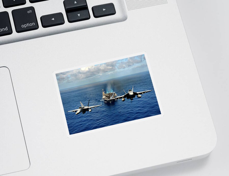U.s. Navy Sticker featuring the photograph John C. Stennis Carrier Strike Group by Mountain Dreams