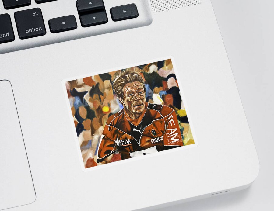 Rugby Player Sticker featuring the painting Jonny Wilkinson by James Lavott