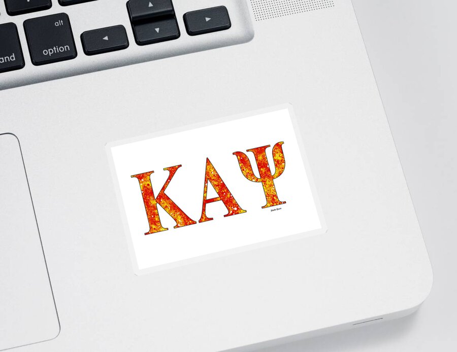 Kappa Alpha Psi Sticker featuring the digital art Kappa Alpha Psi - White by Stephen Younts