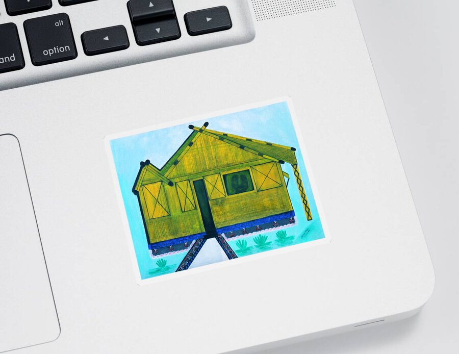 All Apparels Sticker featuring the painting Kiddie House by Lorna Maza