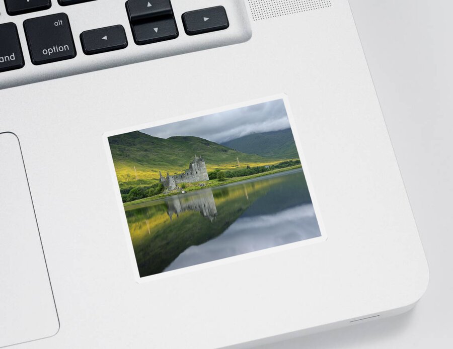 Sunrise Sticker featuring the photograph Kilchurn Castle at Sunrise by Stephen Taylor
