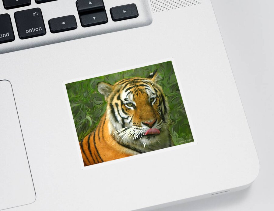 Tiger Sticker featuring the photograph Kisa Painted by Sandi OReilly