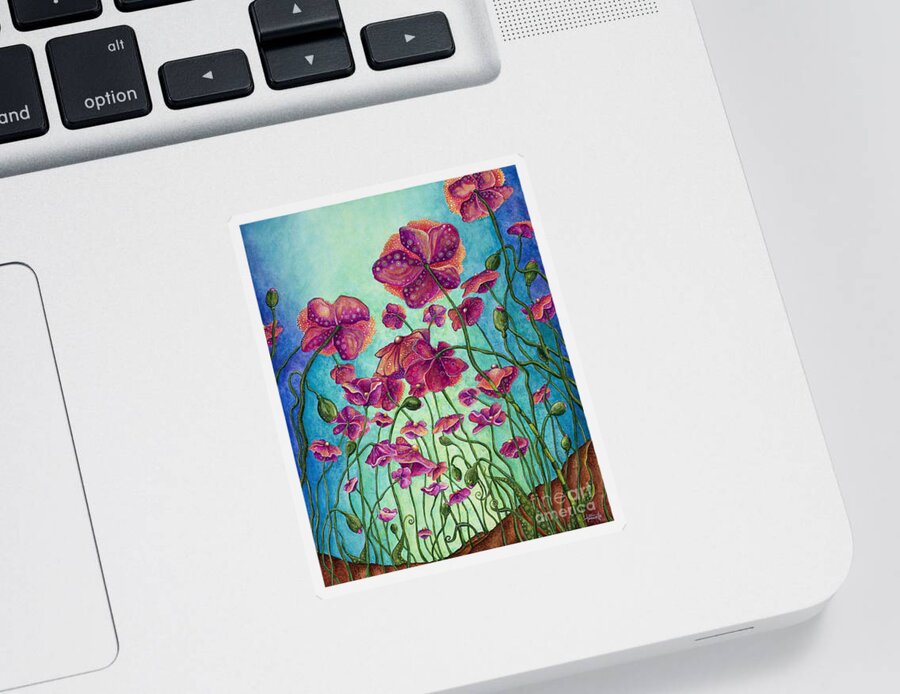 Floral Sticker featuring the painting Kissed by the Sun by Tanielle Childers