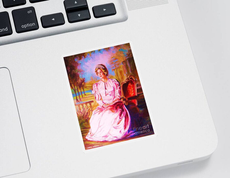 Princess Diana Sticker featuring the painting Lady Diana Our Princess by Carole Spandau