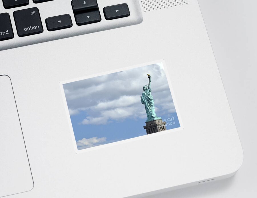 Statue Of Liberty Sticker featuring the photograph Lady Liberty  1 by Allen Beatty