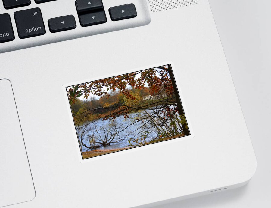 Landscapes Sticker featuring the photograph Lake Success in Autumn by Dora Sofia Caputo