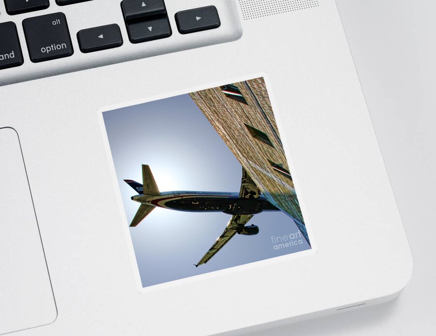 Airplane Sticker featuring the photograph Landing By Diana Sainz by Diana Raquel Sainz