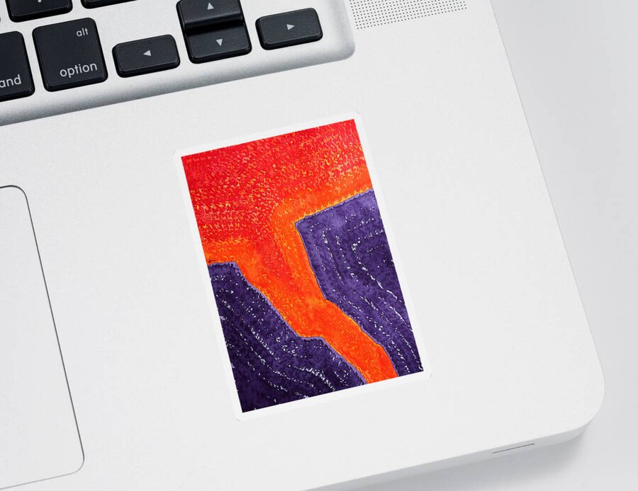 Lava Sticker featuring the painting Lava Flow original painting by Sol Luckman