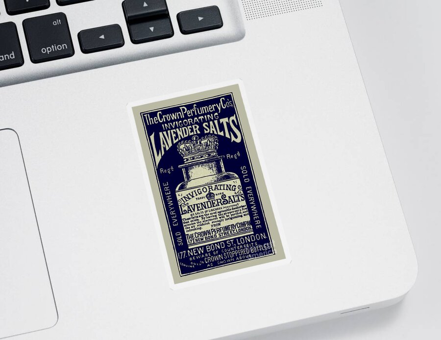 Advertisement Sticker featuring the photograph Lavender Salts Ad 1893 by Phil Cardamone
