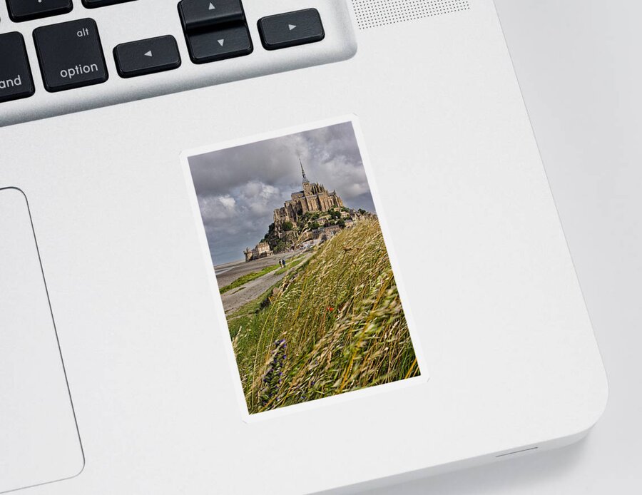 Le Mont St Michel Sticker featuring the photograph Le Mont St Michel by Nigel R Bell