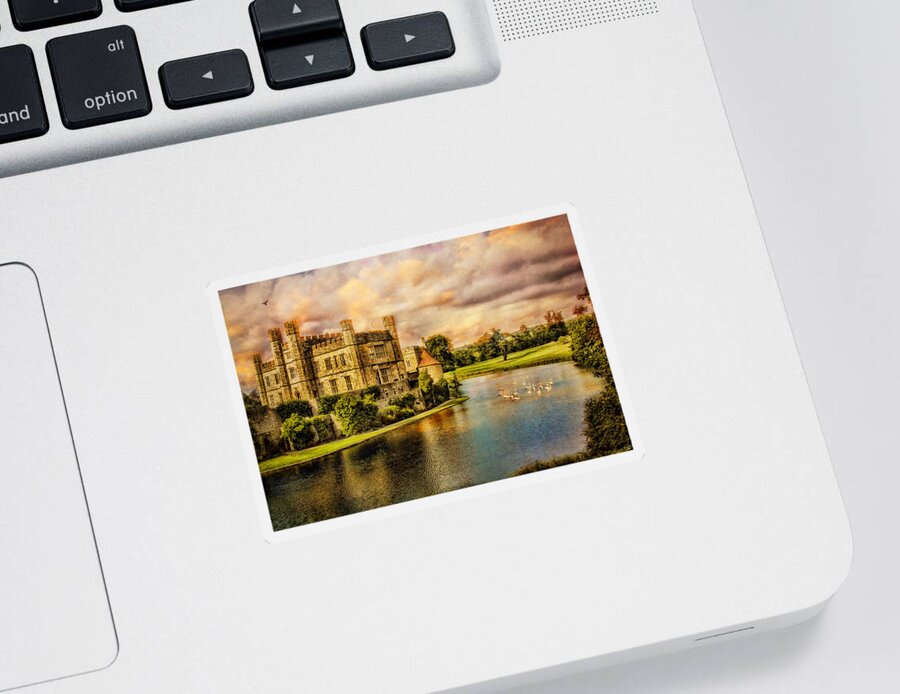 Leeds Sticker featuring the photograph Leeds Castle Landscape by Chris Lord