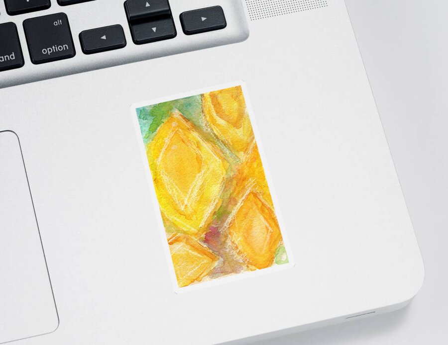 Abstract Painting Sticker featuring the painting Lemon Drops by Linda Woods
