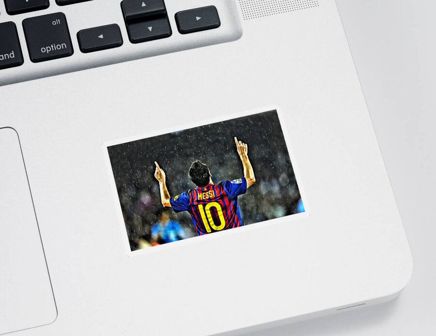 Leo Messi Sticker featuring the painting Leo Messi Poster Art by Florian Rodarte