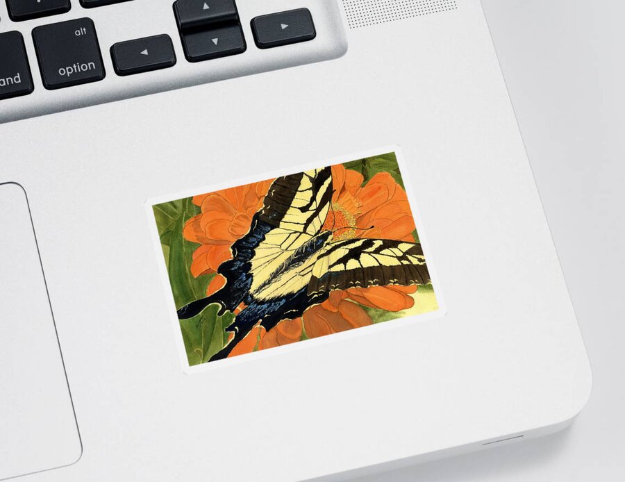 Lepidoptery Sticker featuring the painting Lepidoptery by Joel Deutsch