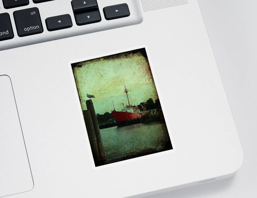 Overfalls Sticker featuring the photograph Lewes - Overfalls Lightship 1 by Richard Reeve