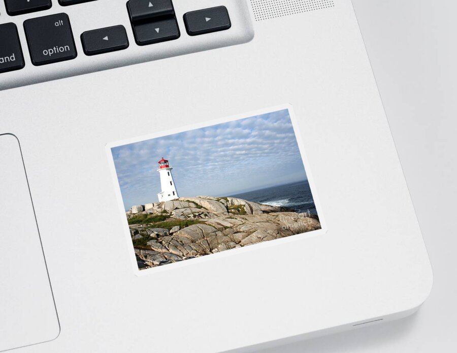 Lighthouse Sticker featuring the photograph Lighthouse at Peggys Point Nova Scotia by Thomas Marchessault