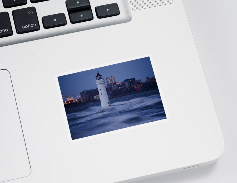 Lighthouse Sticker featuring the photograph Lighthouse in the Storm by Spikey Mouse Photography