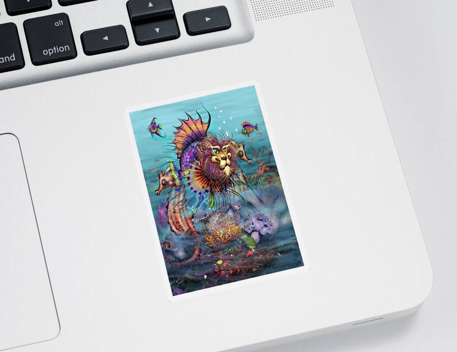 Lionfish Sticker featuring the painting Lionfish by Kevin Middleton