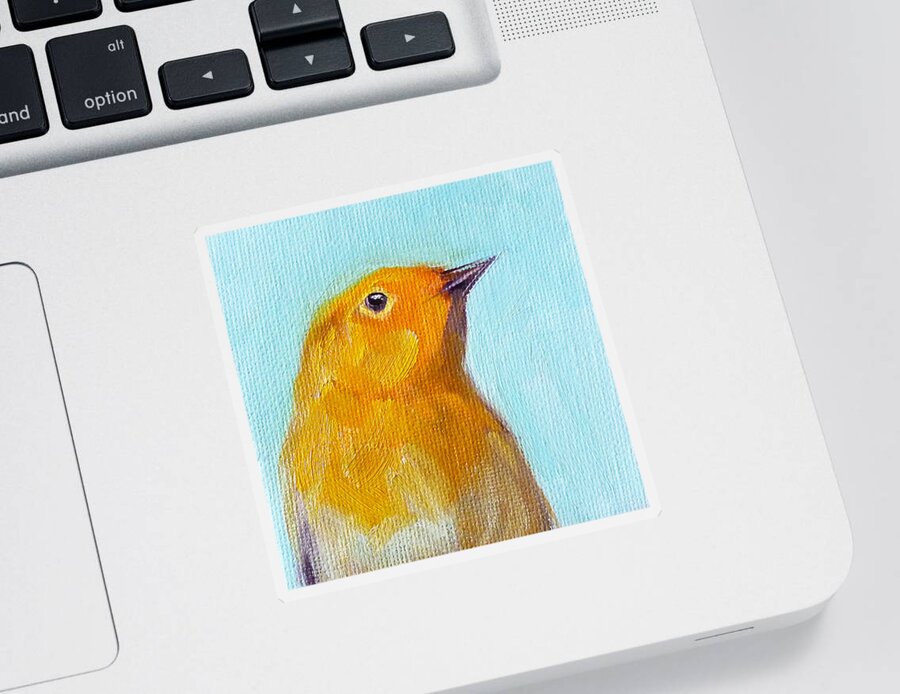 Robin Sticker featuring the painting Little Bird by Nancy Merkle