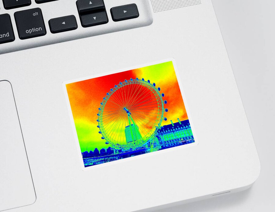 Coca Cola Sticker featuring the photograph London Eye Observation Wheel by Gordon James