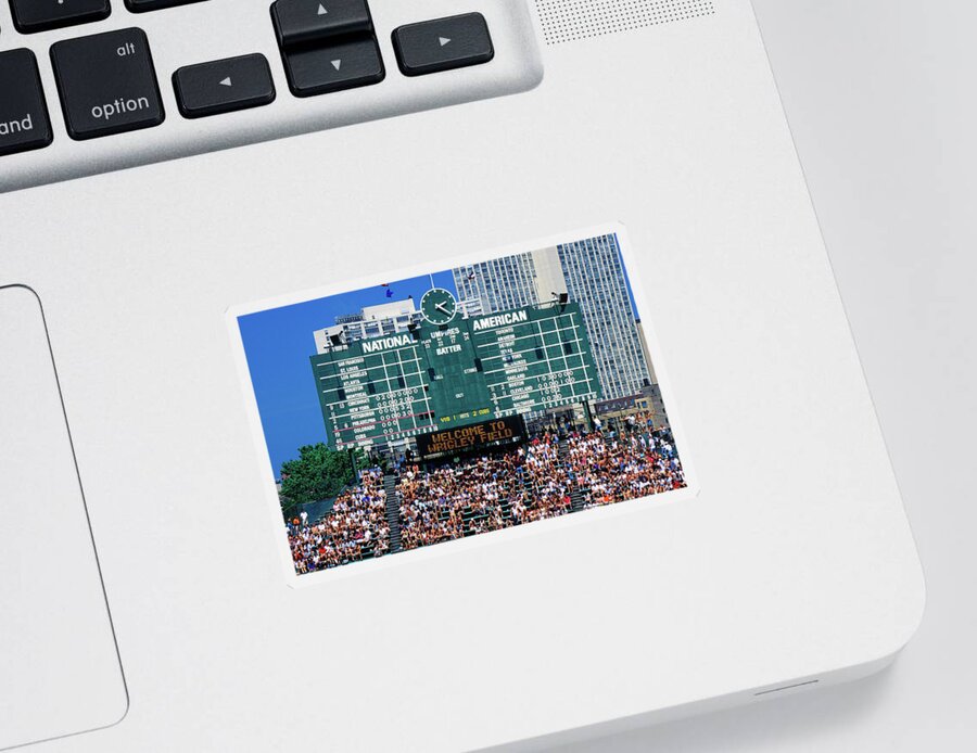 Photography Sticker featuring the photograph Long View Of Scoreboard And Full by Panoramic Images