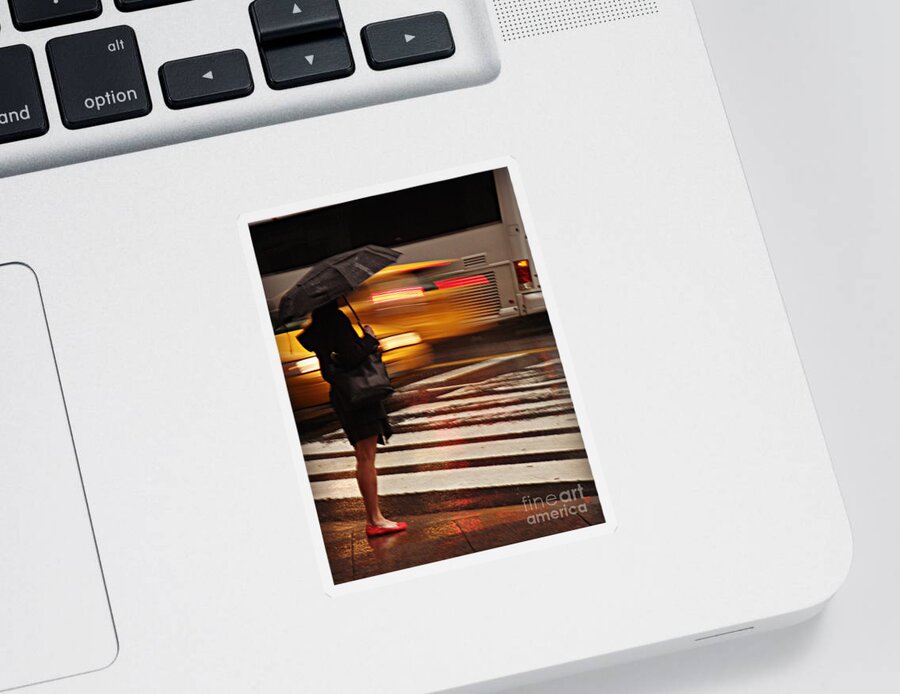 Traffic Sticker featuring the photograph Looking for a Taxi - Rush Hour New York by Miriam Danar