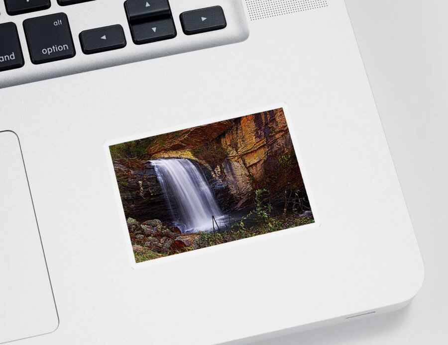 Looking Glass Falls Photo Sticker featuring the photograph Looking Glass Falls Brevard NC by Bob Pardue