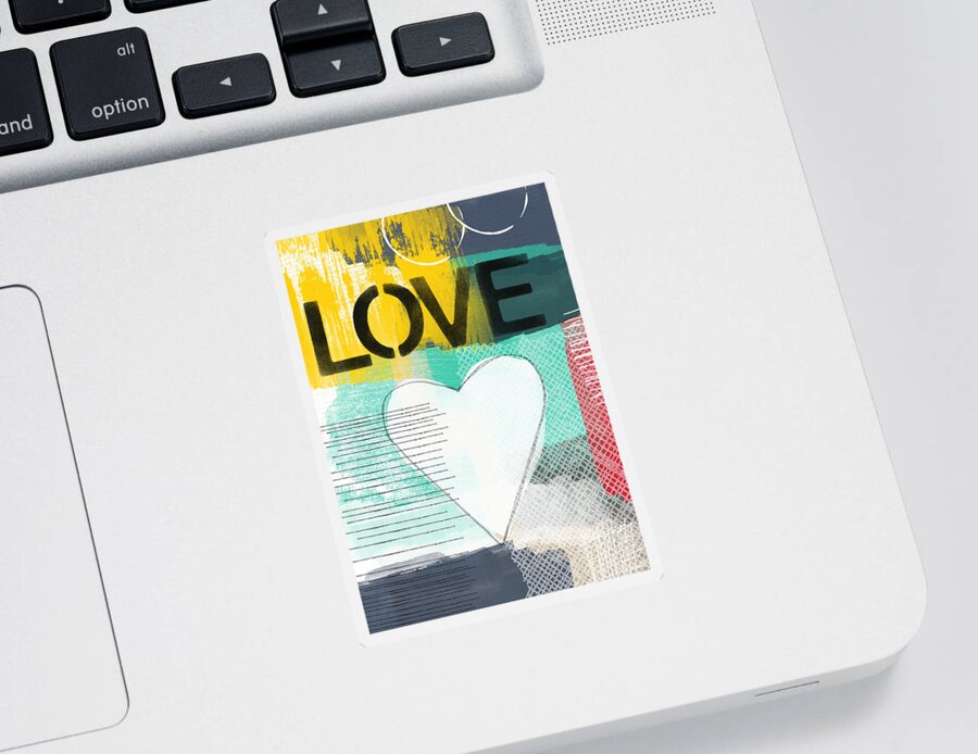 Love Sticker featuring the painting Love Graffiti Style- Print or Greeting Card by Linda Woods