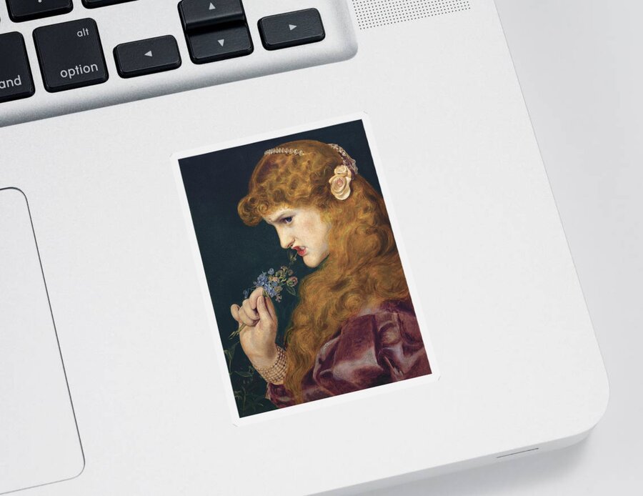 Frederick Sandys Sticker featuring the painting Loves Shadow by Frederick Sandys