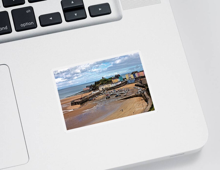 Tenby Sticker featuring the photograph Low Tide in Tenby Harbour by Jeremy Hayden