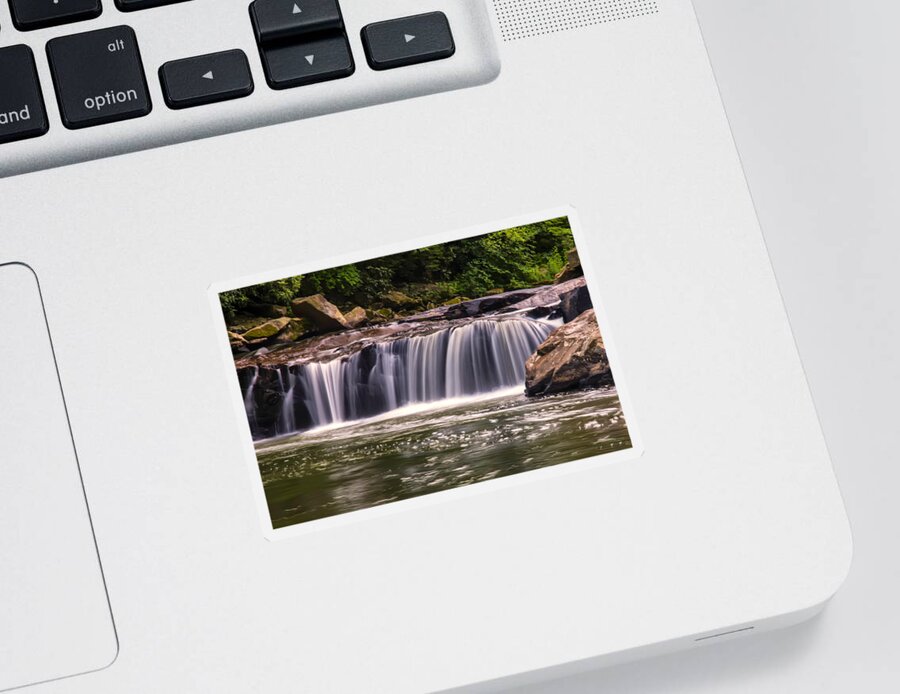 Waterfall Sticker featuring the photograph Lower Swallow falls center section by Flees Photos
