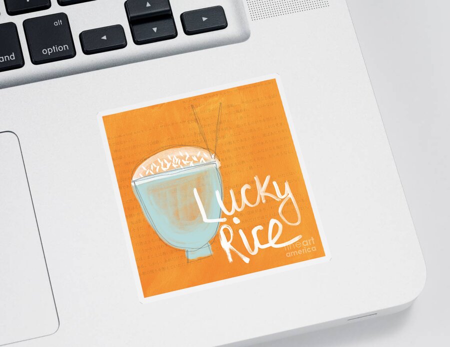 Rice Sticker featuring the painting Lucky Rice by Linda Woods