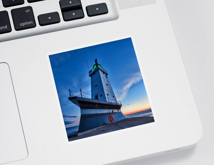 Lighthouse Sticker featuring the photograph Ludington Lighthouse by Sebastian Musial