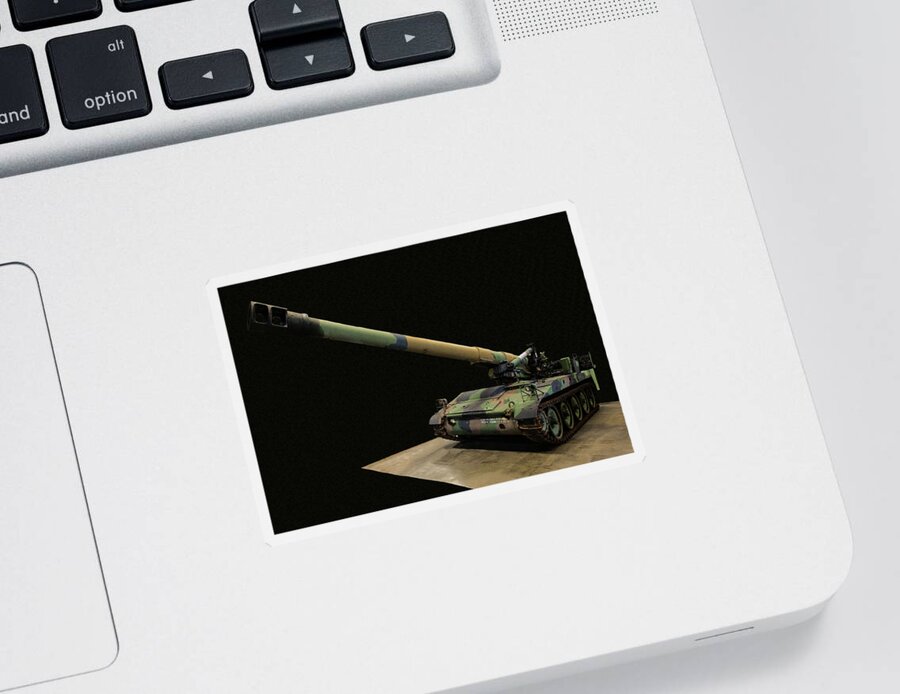 Aaf Tank Museum Sticker featuring the photograph M110a2 8 Inch Self Propelled Howitzer by Millard H. Sharp
