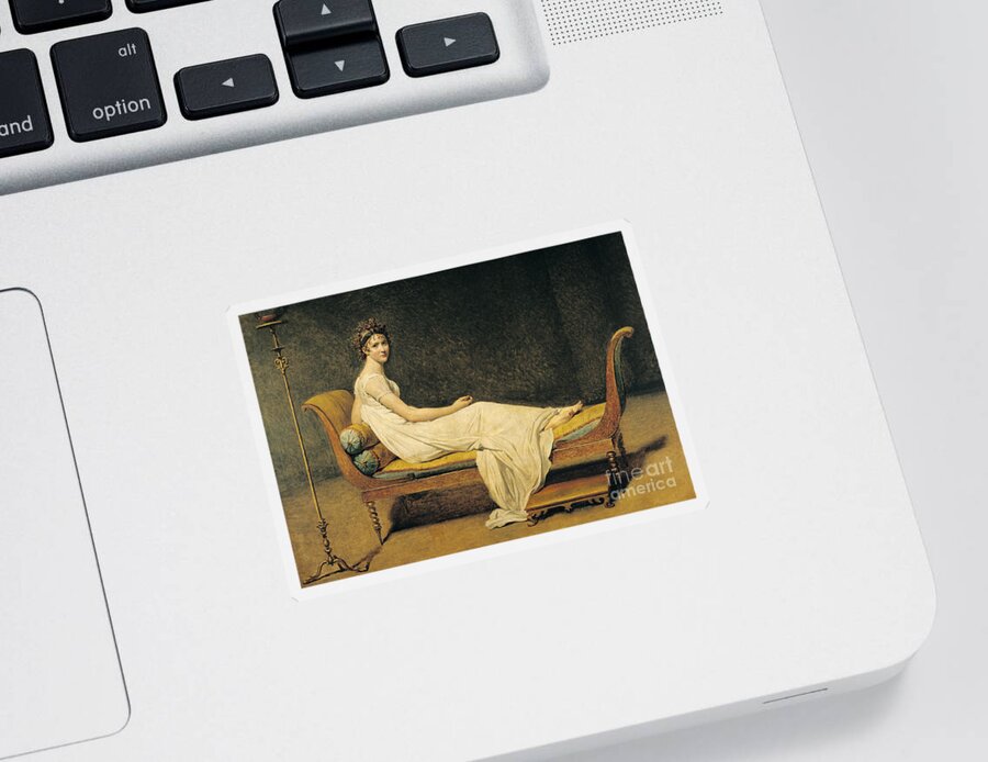 Portrait Sticker featuring the painting Madame Recamier by Jacques Louis David