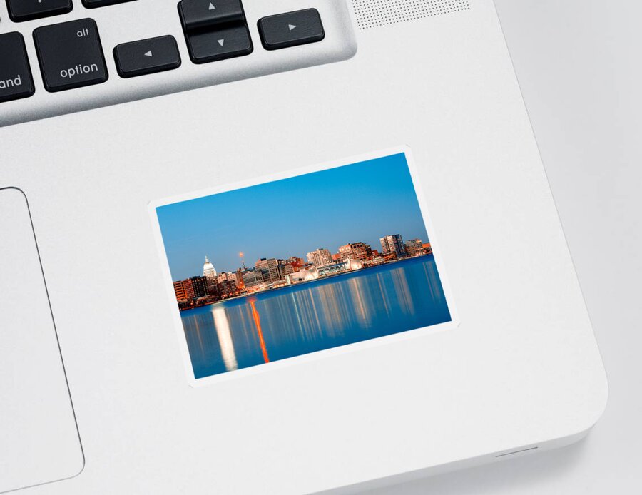 Madison Sticker featuring the photograph Madison Skyline by Todd Klassy