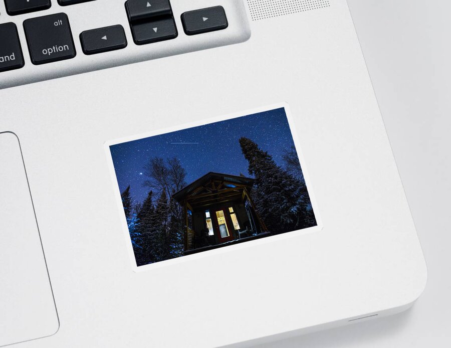 Winter Sticker featuring the photograph Magic Winter Night by Mircea Costina Photography