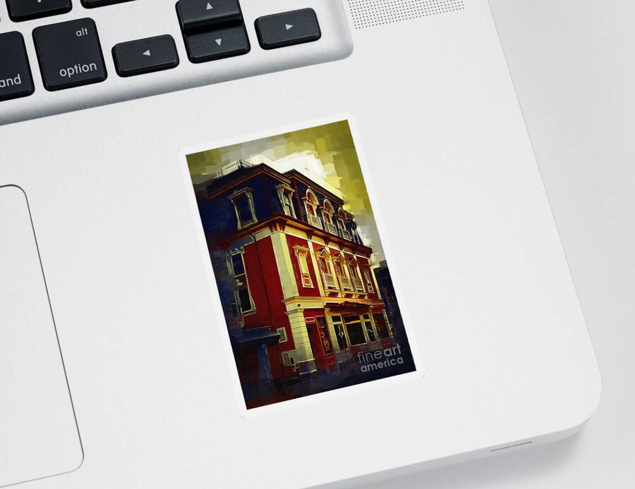 Architecture Sticker featuring the painting Main Street USA by Kirt Tisdale