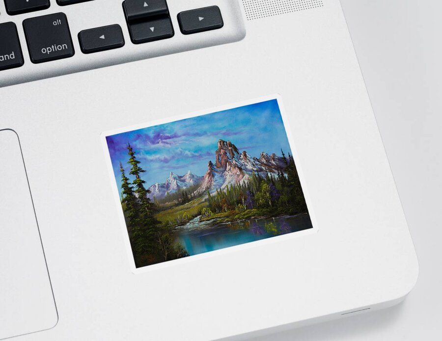 Landscape Sticker featuring the painting Majestic Morning by Chris Steele