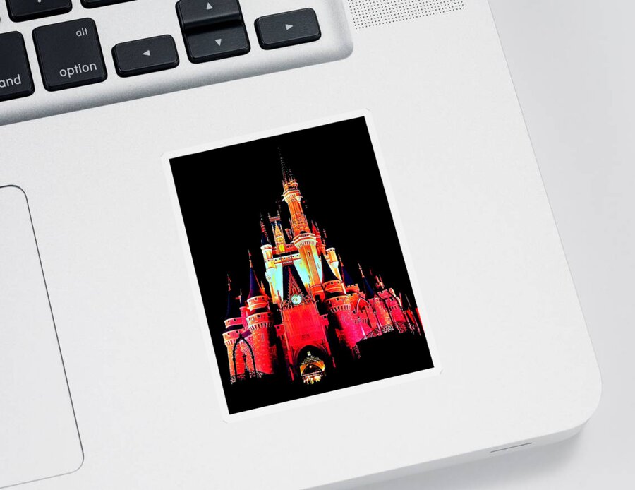 Disney World Sticker featuring the photograph Make It Pink by Benjamin Yeager