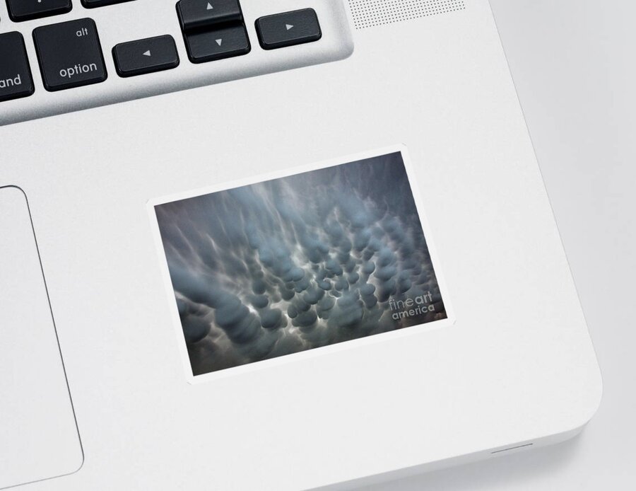 Cloud Sticker featuring the photograph Mammatus Clouds by Tom Fleming